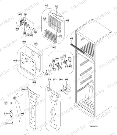 Взрыв-схема холодильника Electrolux END33600W - Схема узла Section 2